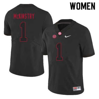 NCAA Women's Alabama Crimson Tide #1 Ga'Quincy McKinstry Stitched College 2021 Nike Authentic Black Football Jersey UI17C56UZ